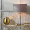 Cloche Clear Glass and Silver Table Lamp