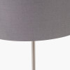 Elin Brushed Silver and Steel Grey Table Lamp