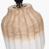 Amalia Natural Ombre Textured Stoneware Table Lamp Base with Harry 30cm Ivory Poly Cotton Cylinder Drum Lampshade