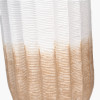 Amalia Natural Ombre Textured Stoneware Tall Table Lamp Base with Harry 35cm Ivory Poly Cotton Cylinder Drum Lampshade