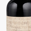 Lotta Black and Natural Stoneware Table Lamp Base with Edward 35cm Natural Linen Cylinder Lampshade