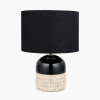 Lotta Black and Natural Stoneware Table Lamp Base