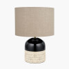 Lotta Black and Natural Stoneware Table Lamp Base