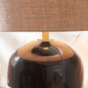 Lotta Black and Natural Stoneware Table Lamp with Edward 35cm Natural Linen Cylinder Shade