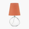 Hallie Clear Glass and Terracotta Shade Table Lamp