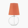 Hallie Clear Glass and Terracotta Shade Table Lamp