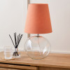 Hallie Clear Glass and Terracotta Shade Table Lamp