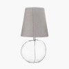 Hallie Clear Glass and Grey Shade Table Lamp