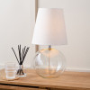 Hallie Clear Glass and White Shade Table Lamp