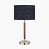 Gianni Brushed Silver and Wood Effect Table Lamp