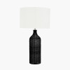 Anika Black Rattan Bottle Table Lamp