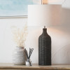 Anika Black Rattan Bottle Table Lamp