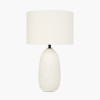 Erika White Vintage Textured Ceramic Table Lamp