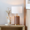 Carrara Wood Effect Ceramic Table Lamp