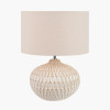 Cassius Warm White Textured Glazed Ceramic Table Lamp