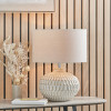 Cassius Warm White Textured Glazed Ceramic Table Lamp