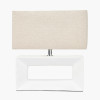 Block White Ceramic Rectangular Table Lamp