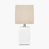 Block White Ceramic Rectangular Table Lamp