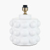 Serenity White Bobbled Ceramic Large Table Lamp Base with Harry 40cm Black Cotton Mix Cylinder Lampshade