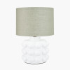 Serenity White Bobbled Ceramic Large Table Lamp Base