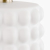 Sohan White Bobbled Ceramic Tall Table Lamp Base with Lino 40cm Black Self Lined Linen Cylinder Lampshade