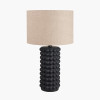 Sohan Black Bobbled Ceramic Tall Table Lamp Base