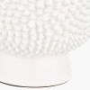 Wrenley Cream Ceramic Sea Urchin Table Lamp Base with Henry 35cm Grey Handloom Cylinder Shade