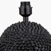 Wrenley Black Ceramic Sea Urchin Table Lamp Base with Henry 35cm White Handloom Cylinder Lampshade