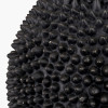 Wrenley Black Ceramic Sea Urchin Table Lamp Base with Henry 35cm White Handloom Cylinder Lampshade