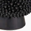 Wrenley Black Ceramic Sea Urchin Table Lamp Base with Henry 35cm White Handloom Cylinder Lampshade