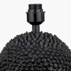 Wrenley Black Ceramic Sea Urchin Table Lamp Base with Henry 35cm White Handloom Cylinder Shade