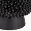 Wrenley Black Ceramic Sea Urchin Table Lamp Base with Henry 35cm White Handloom Cylinder Shade