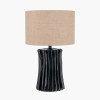 Devony Black Pleated Ceramic Table Lamp Base