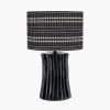 Devony Black Pleated Ceramic Table Lamp Base