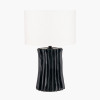 Devony Black Pleated Ceramic Table Lamp Base