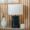 Devony Black Pleated Ceramic Table Lamp Base