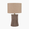 Devony Taupe Pleated Ceramic Table Lamp Base