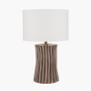 Devony Taupe Pleated Ceramic Table Lamp Base