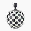 Larisa Black Polka Dot Ceramic Table Lamp Base with Rouen 35cm White Boucle Cylinder Lampshade