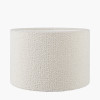 Larisa Black Polka Dot Ceramic Table Lamp Base with Rouen 35cm White Boucle Cylinder Lampshade