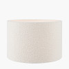 Larisa Black Polka Dot Ceramic Table Lamp Base with Rouen 35cm White Boucle Cylinder Lampshade