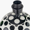 Larisa Black Polka Dot Ceramic Table Lamp Base with Rouen 35cm White Boucle Cylinder Lampshade