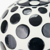 Larisa Black Polka Dot Ceramic Table Lamp Base with Rouen 35cm White Boucle Cylinder Lampshade