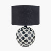 Larisa Black Polka Dot Ceramic Table Lamp Base