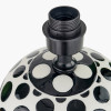 Larisa Black Polka Dot Ceramic Table Lamp Base with Rouen 35cm White Boucle Cylinder Shade