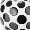 Larisa Black Polka Dot Ceramic Table Lamp Base with Rouen 35cm White Boucle Cylinder Shade