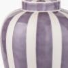 Priscilla Lilac Stripped Ceramic Table Lamp Base with Henry 30cm White Handloom Cylinder Lampshade