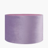 Priscilla Lilac Stripped Ceramic Table Lamp Base with Rene 30cm Lilac Velvet Cylinder Lampshade