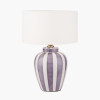 Priscilla Lilac Stripped Ceramic Table Lamp Base