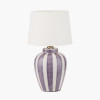 Priscilla Lilac Stripped Ceramic Table Lamp Base